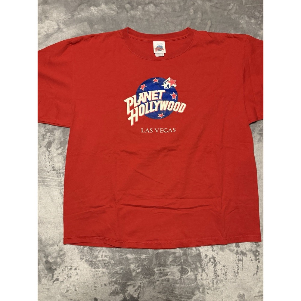 Planet Hollywood T-Shirt Mens 2XL Red Vintage Las Vegas 90s Graphic Souvenir